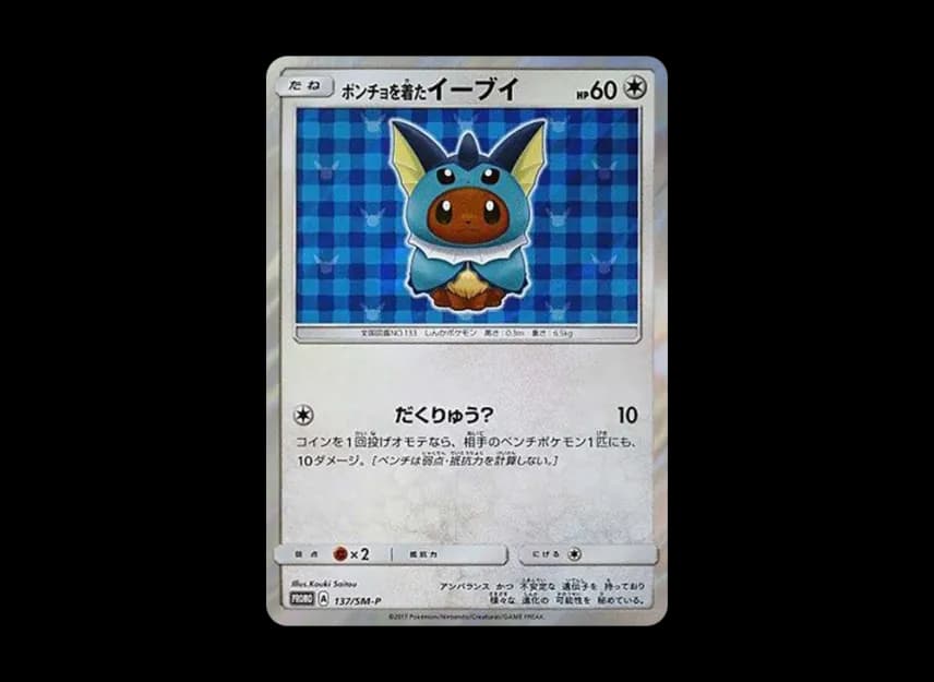 Eevee wearing a poncho